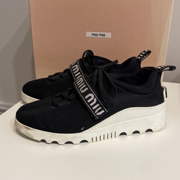 MiuMiu Black Stretch Sneakers - Picture 3 of 8